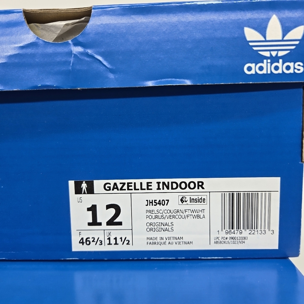 New Adidas Gazelle Indoor 'Preloved Scarlet Court Green' Men's Shoes Size 12 - Picture 8 of 8